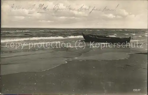 Fischerkathen Pommern Strand Meer Boot Kat. Polen