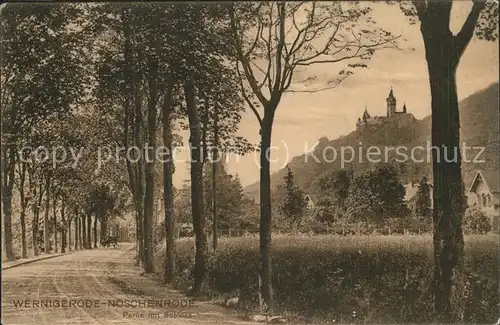 Wernigerode Noeschenrode Waldstrasse mit Blick zum Schloss