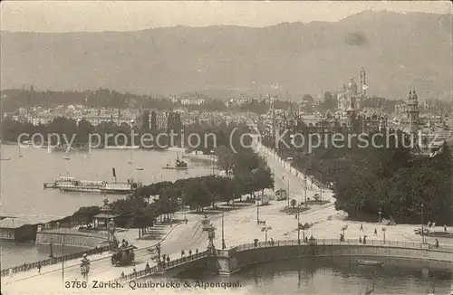 Zuerich Quaibruecke und Alpenquai / Zuerich /Bz. Zuerich City