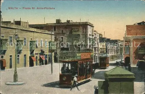 Malta Piazza St. Anna Floriana Strassenbahn Kat. Malta