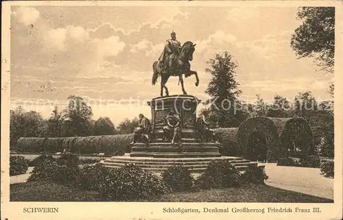 Friedrich Franz III. Denkmal Schlossgarten Schwerin Kat. Schwerin