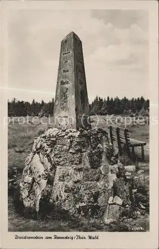 Rennsteig Dreistromstein Kat. Neuhaus Rennweg