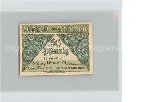 Oppurg Rehmen 50 Pf. Notgeld