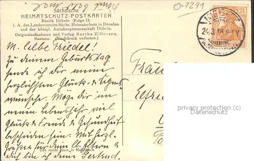 Mahlitzsch Das runde Haus Heimatschutz Postkarte