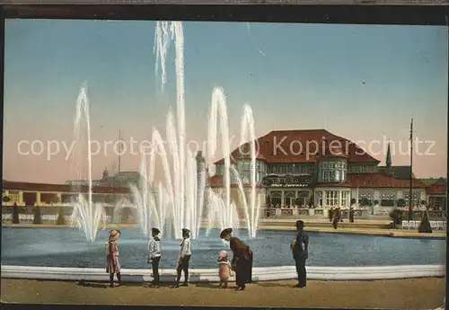 Ausstellung Baufach Leipzig 1913 Leuchtspringbrunnen Hauptrestaurant Kat. Leipzig