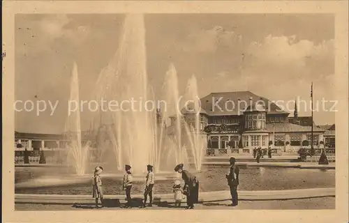 Ausstellung Baufach Leipzig 1913 Leuchtspringbrunnen Hauptrestaurant  Kat. Leipzig