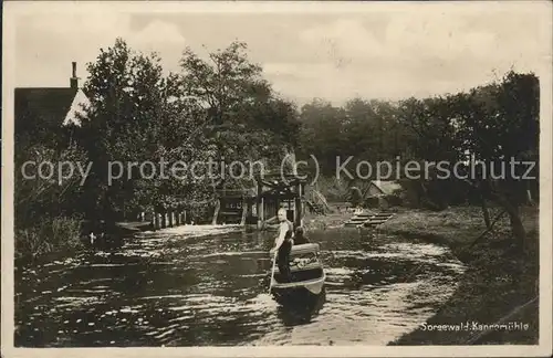 Kannomuehle Spreewald Wasserstrasse Schleuse Kahn Kat. Burg Spreewald