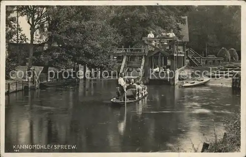 Kannomuehle Spreewald Wasserstrasse Schleuse Kahn Kat. Burg Spreewald