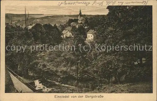 Einsiedel Erzgebirge Blick von der Bergstrasse Kat. Marienberg