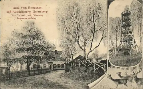 Einsiedel Erzgebirge Restaurant u.Aussichtsturm Geiersberg Kat. Marienberg