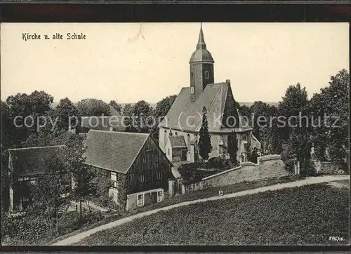 Dittmannsdorf Kirche und alte Schule Kat. Sayda