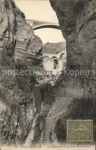 Constantine le Rhummel et le Pont El Kantara Stempel auf AK Kat. Algerien