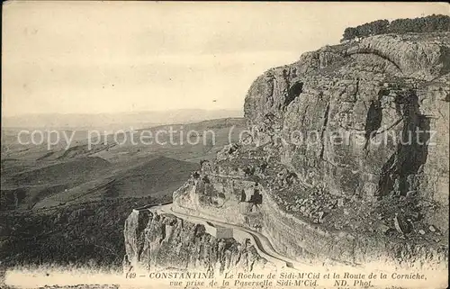 Constantine Rocher de Sidi M Cid Route de la Corniche Passerelle de Sidi M Cid Stempel auf AK Kat. Algerien