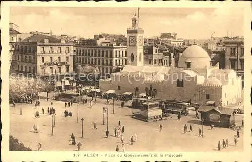 Alger Algerien Place du Gouvernement et la Mosquee tram / Algier Algerien /
