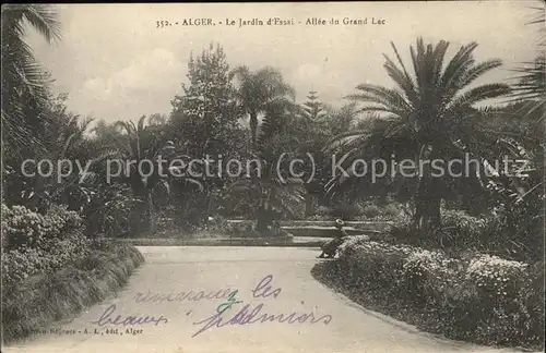 Alger Algerien Jardin d'essai Allee du Grand Lac / Algier Algerien /