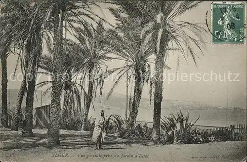 Alger Algerien Vue generale prise du Jardin d'essai Stempel auf AK / Algier Algerien /