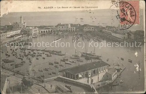 Alger Algerien La Sante et l'Anse de l'Amiraute Bateaux Stempel auf AK / Algier Algerien /