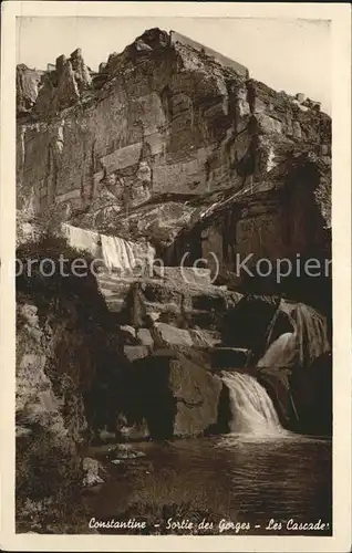 Constantine Sortie des Gorges Les Cascades Schlucht Wasserfall Kat. Algerien