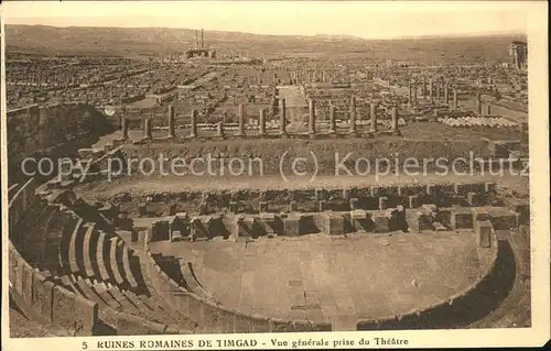 Timgad Ruines Romaines Vue generale prise du Theatre Kat. Algerien