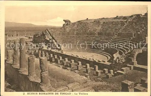 Timgad Ruines Romaines Le Theatre Kat. Algerien