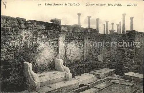 Timgad Ruines Romaines Les Latrines publiques Siege double Kat. Algerien