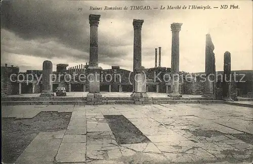 Timgad Ruines Romaines Le Marche de l Hemicycle Kat. Algerien