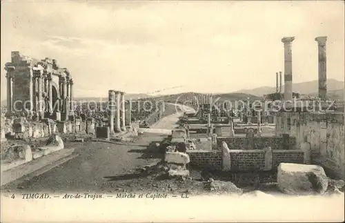 Timgad Ruines Romaines Arc de Trajan Marche et Capitole Kat. Algerien