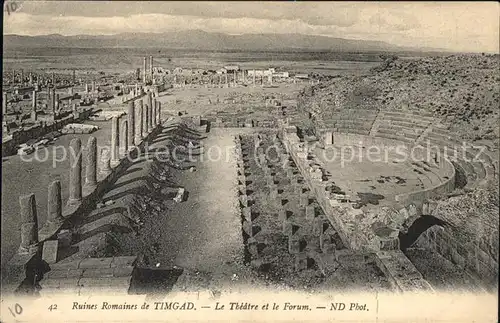 Timgad Ruines Romaines Theatre et le Forum Kat. Algerien