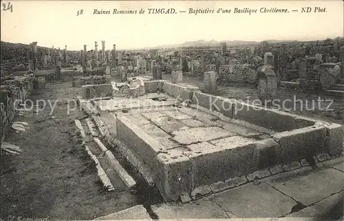 Timgad Ruines Romaines Baptistere d une Basilique Chretienne Kat. Algerien