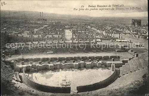 Timgad Ruines Romaines vue prise du Theatre Kat. Algerien