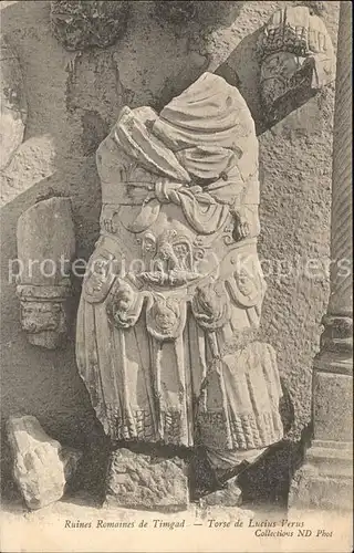 Timgad Ruines Romaines Torse de Lucius Verus Kat. Algerien