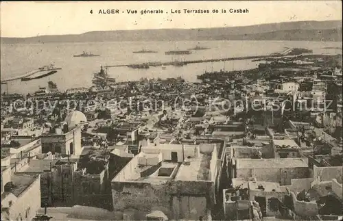 Alger Algerien Vue generale Terrasse de la Casbah Port / Algier Algerien /