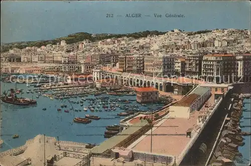 Alger Algerien Vue generale Port Bateaux Vapeur / Algier Algerien /