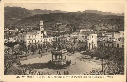 Blida Algerien Vue prise de la Terrasse de l Hotel d Orient vers les montagnes de l Atlas Pavillon Kat. Algerien