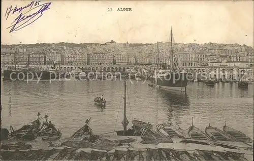 Alger Algerien Vue generale Port Bateaux Vapeur / Algier Algerien /