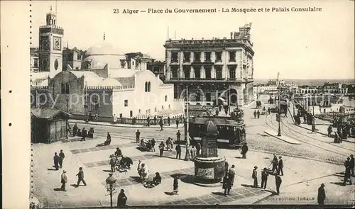 Alger Algerien Place du Gouvernement Mosquee et Palais Consulaire tram / Algier Algerien /