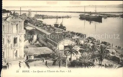 Bone Les Quais et l Entree du Port Bateaux Kat. Algerien