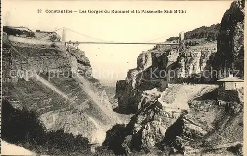 Constantine Gorges du Rhummel et Passerelle de Sidi M Cid Schluchten Kat. Algerien
