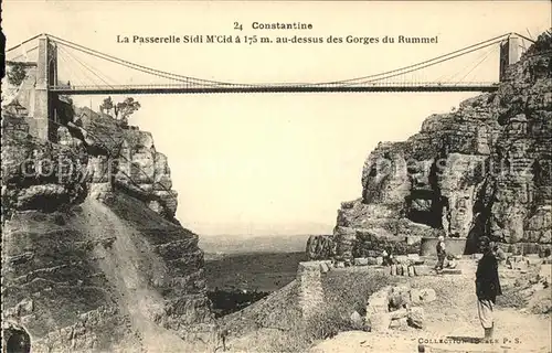 Constantine Passerelle de Sidi M Cid au dessus des Gorges Rhummel Schluchten Kat. Algerien