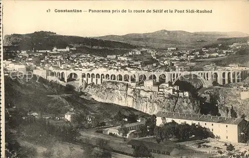 Constantine Panorama pris de la Route de Setif et Pont Sidi Rached  Kat. Algerien