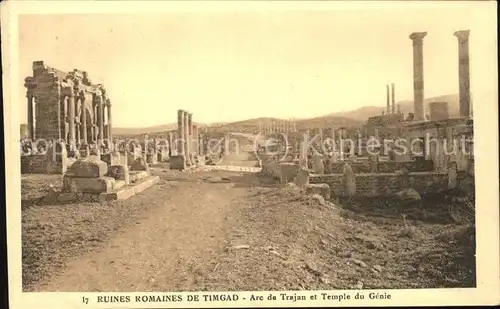 Timgad Ruines Romaines Arc de Trajan et Temple du Genie  Kat. Algerien