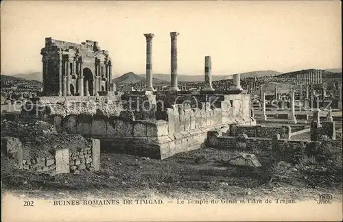 Timgad Ruines Romaines Arc de Trajan et Temple du Genie  Kat. Algerien