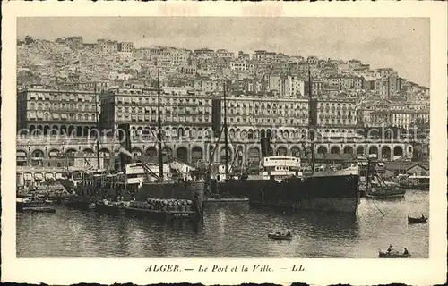 Alger Algerien Le Port et la Ville Bateaux Vapeur / Algier Algerien /