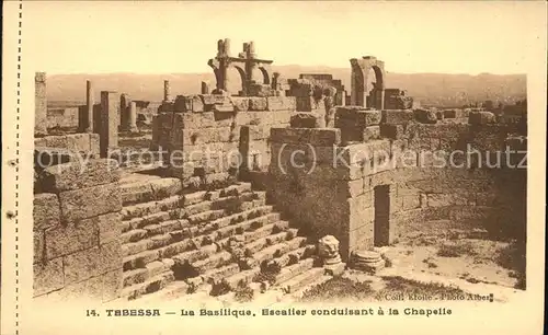 Tebessa Basilique Escalier descendant a la Chapelle Ruines Kat. Algerien