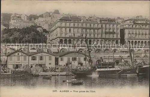 Alger Algerien Vue prise de l'Ilot Port Bateaux / Algier Algerien /