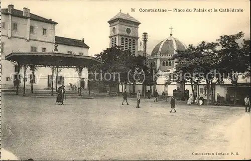 Constantine Place du Palais et Cathedrale Kat. Algerien