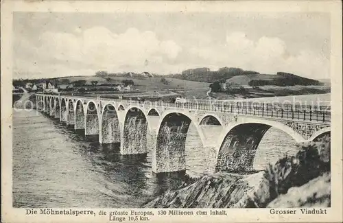 Moehnetalsperre Grosser Viadukt  Kat. Sundern (Sauerland)
