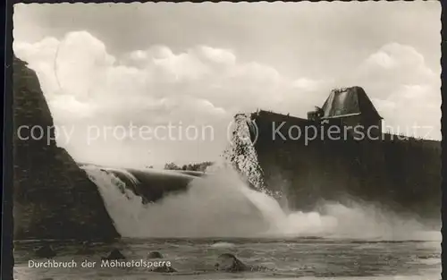 Moehnetalsperre Durchbruch der Sperrmauer 1943 Kat. Sundern (Sauerland)