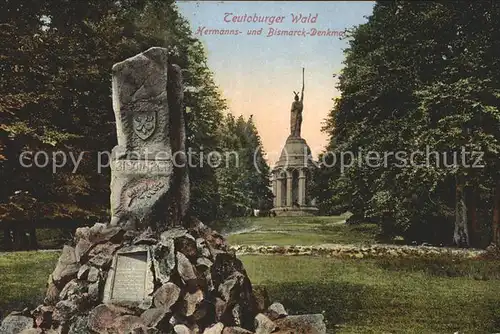 dg22332 Teutoburgerwald Hermanns und Bismarck Denkmal Kategorie. Detmold Alte Ansichtskarten