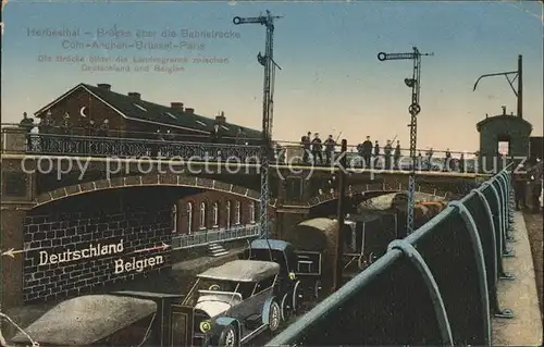 Belgien Herbesthal Bruecke ueber die Bahnstrecke Coeln Aachen Bruessel Paris Kat. 